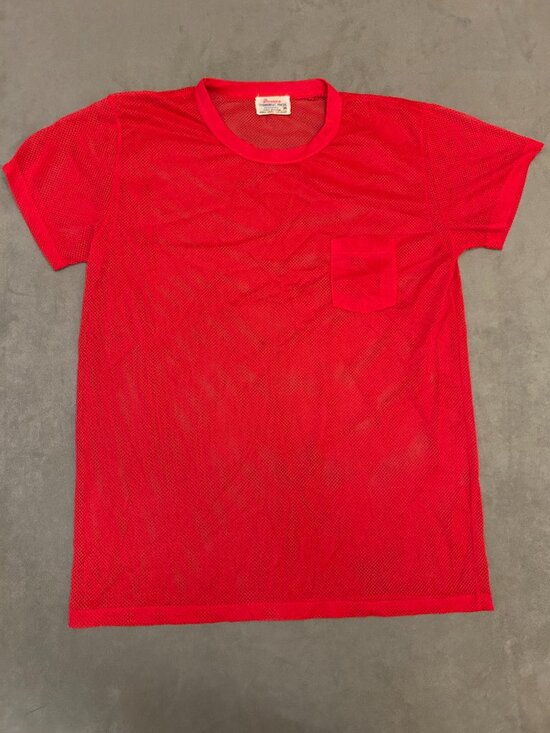 Donnco Other - Vintage 80s Donnco Red Nylon Mesh Football Jersey Pocket T-Shirt Made in Korea S